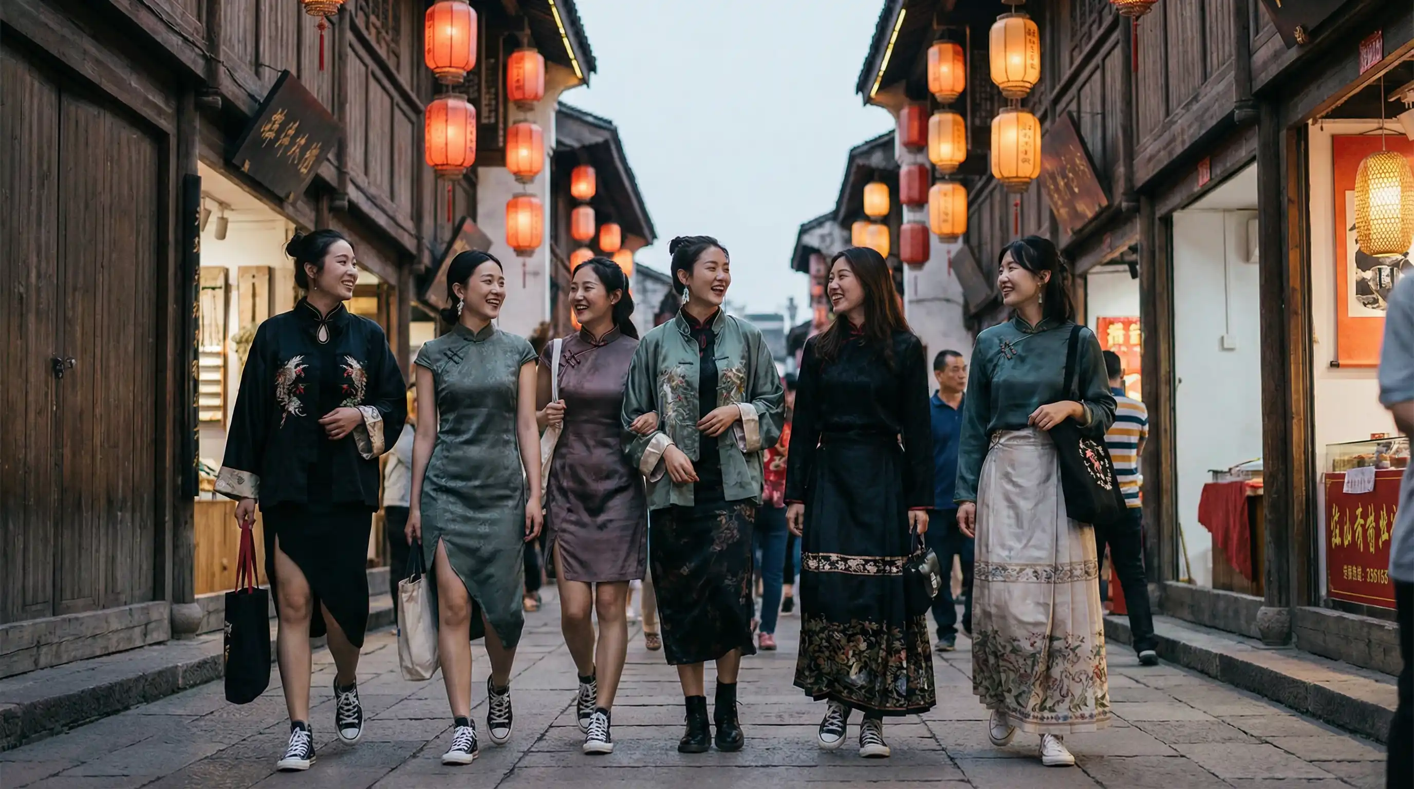 鄂州一家三口373页聊天截图PPT 新中式时尚穿搭街拍
